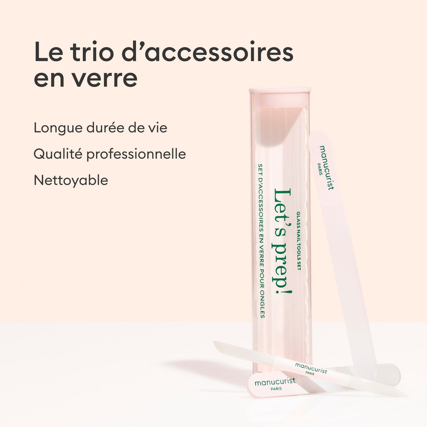 Trio Accessoires en verre pour ongles