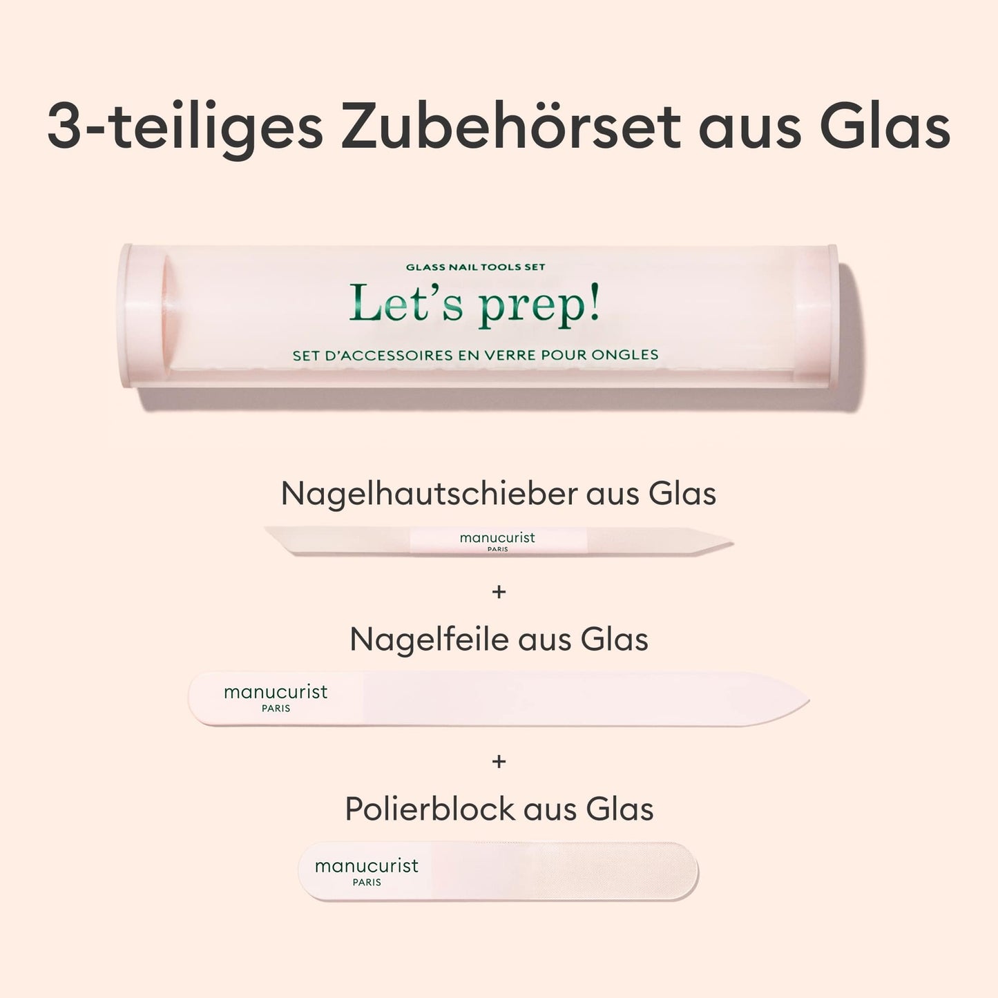 Trio Accessoires en verre pour ongles