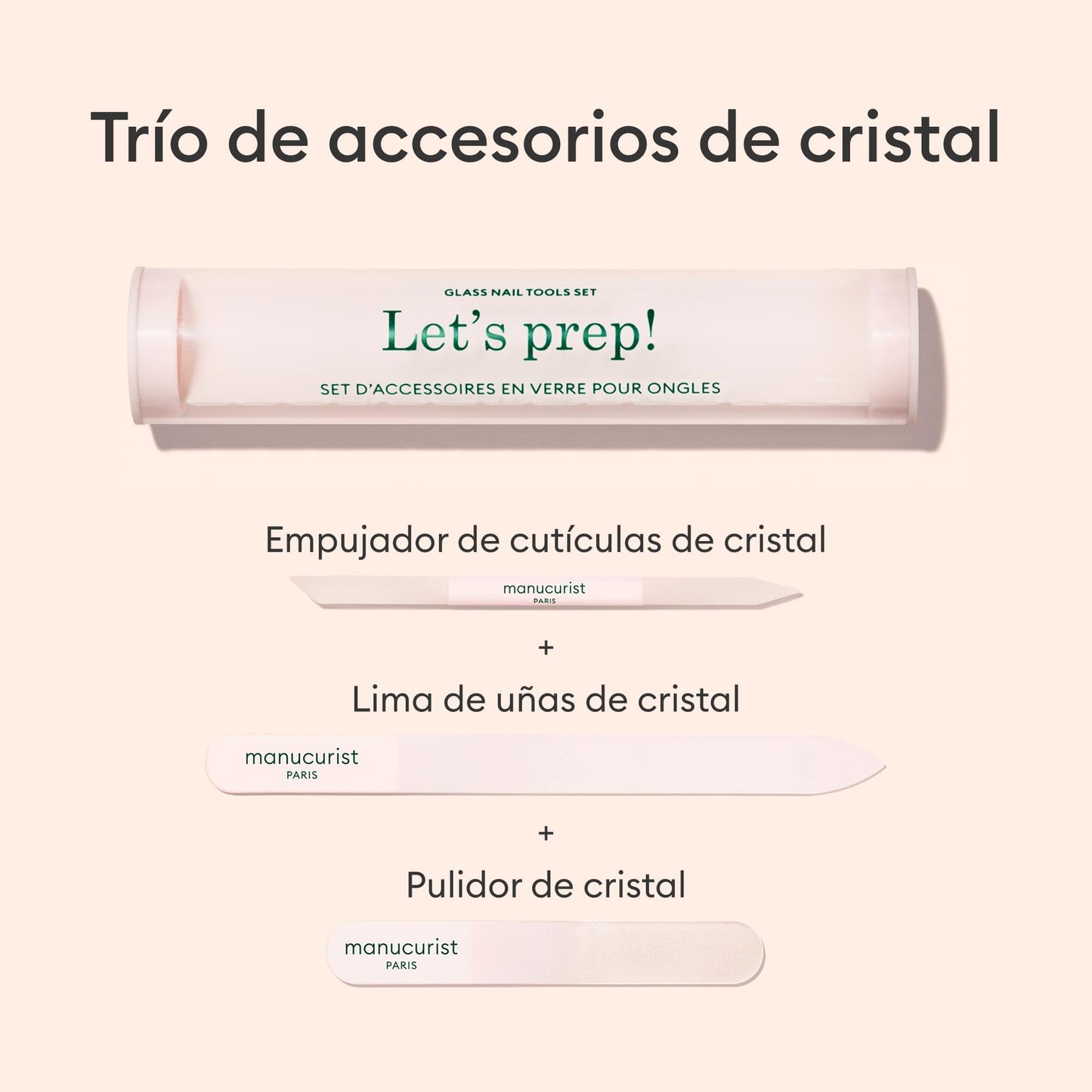 Trio Accessoires en verre pour ongles