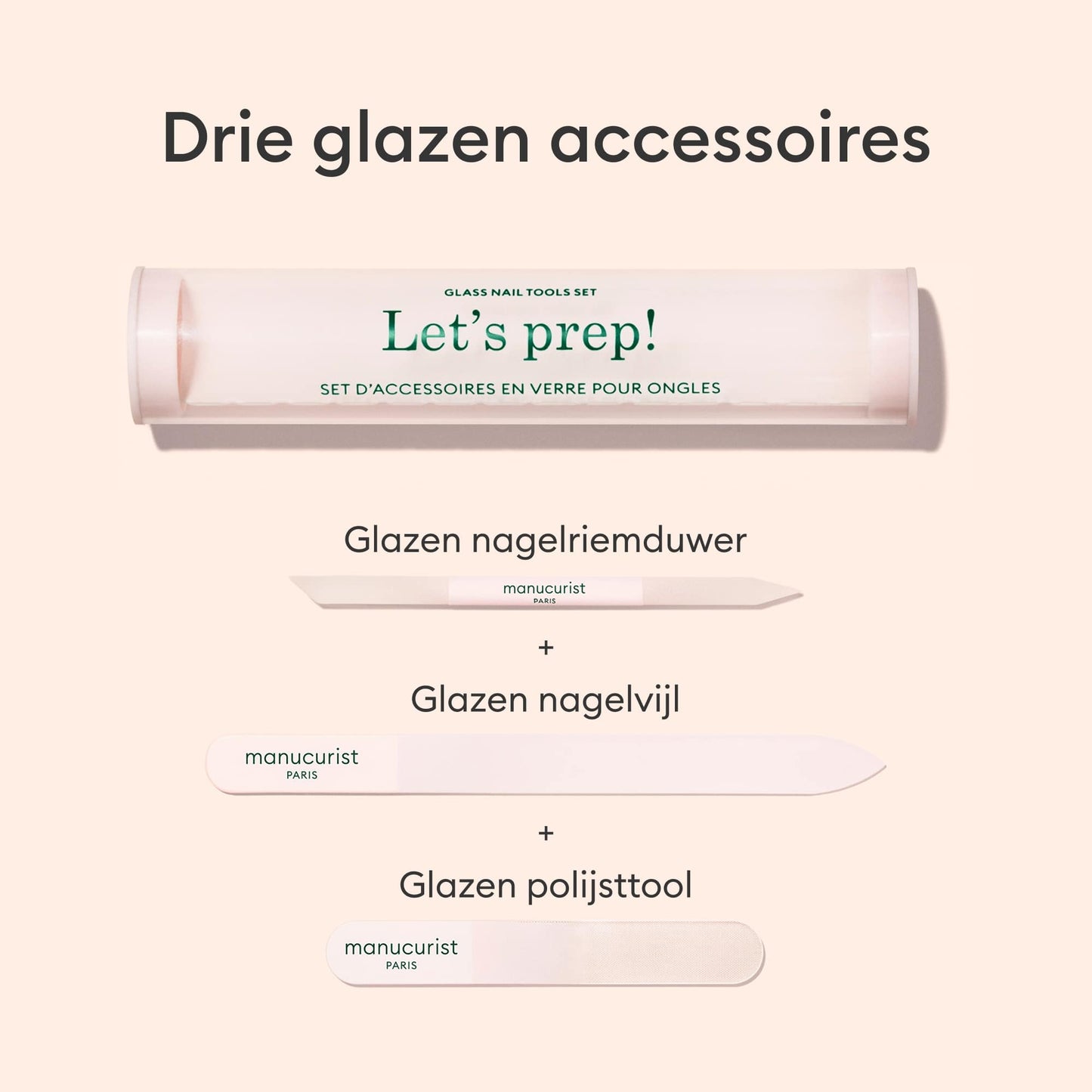 Trio Accessoires en verre pour ongles