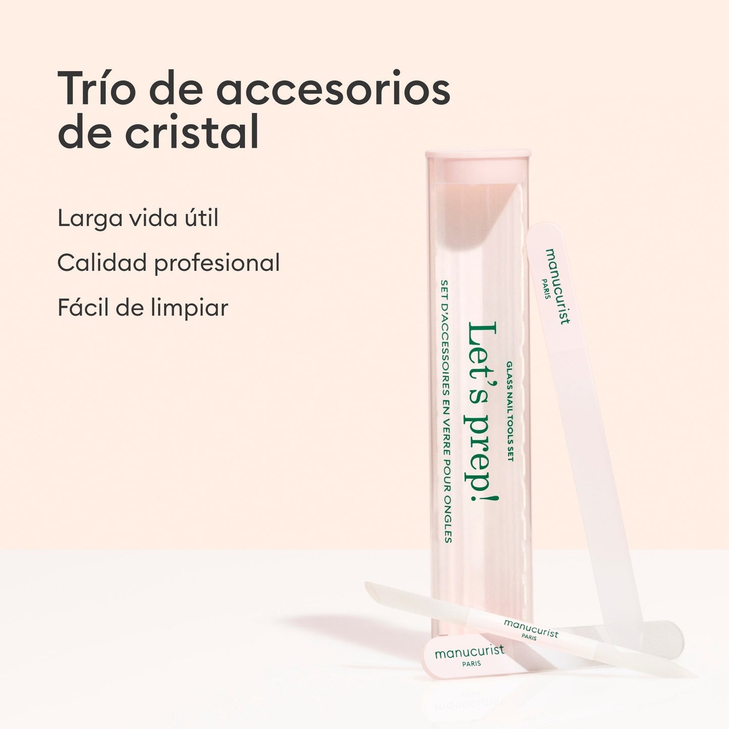 Trio Accessoires en verre pour ongles