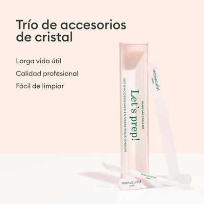 Trio Accessoires en verre pour ongles
