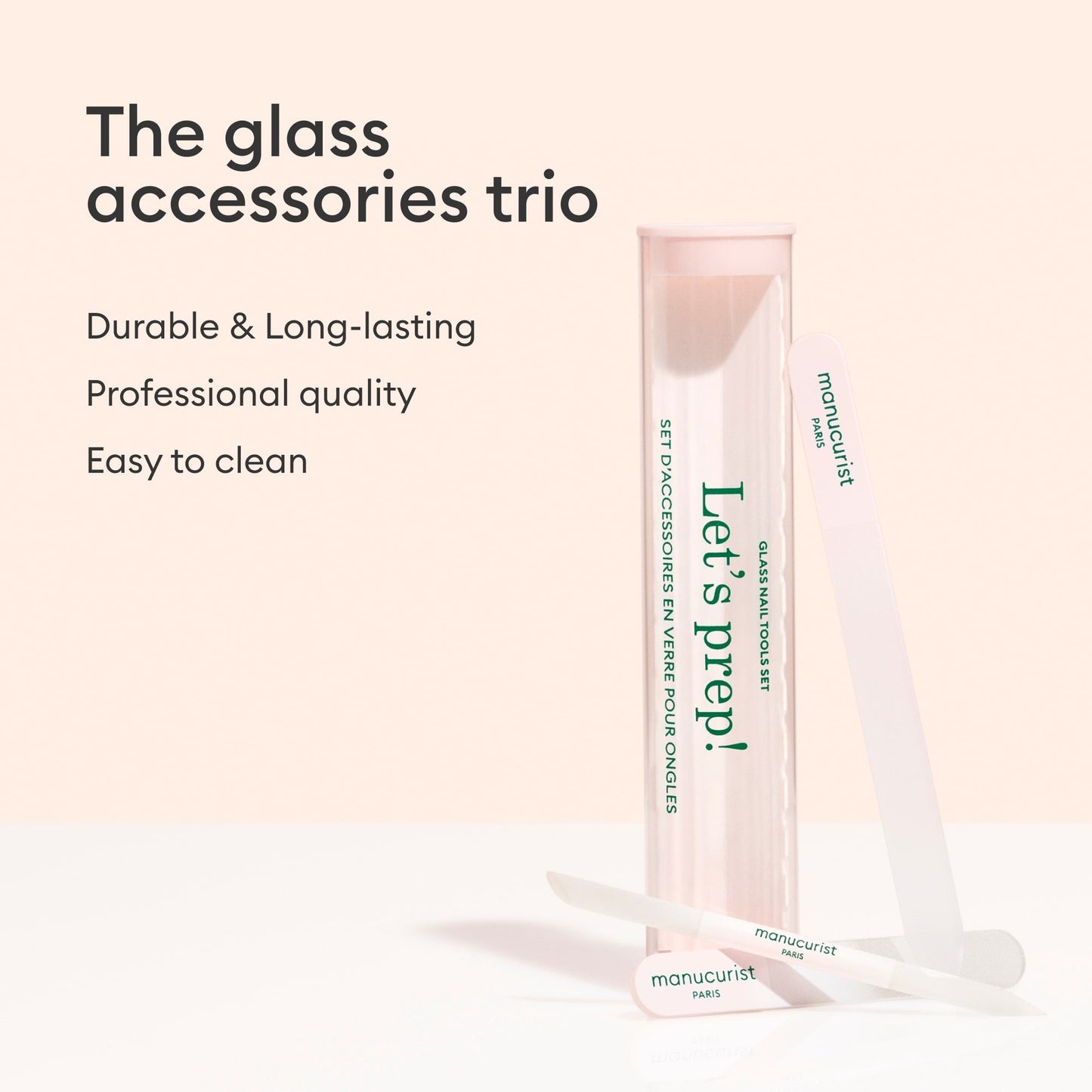 Trio Accessoires en verre pour ongles